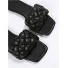 imageVerdusa Womens Braided Sandals Square Open Toe Slides Sandals Summer ShoesBlack