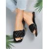 imageVerdusa Womens Braided Sandals Square Open Toe Slides Sandals Summer ShoesBlack