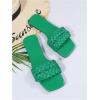 imageVerdusa Womens Braided Sandals Square Open Toe Slides Sandals Summer ShoesGreen