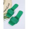 imageVerdusa Womens Braided Sandals Square Open Toe Slides Sandals Summer ShoesGreen