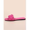 imageVerdusa Womens Braided Sandals Square Open Toe Slides Sandals Summer ShoesHot Pink