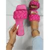 imageVerdusa Womens Braided Sandals Square Open Toe Slides Sandals Summer ShoesHot Pink