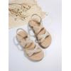 imageVerdusa Womens Casual Cross Woven Sandals Vacation Summer Beach Flat Sandals ShoesBeige