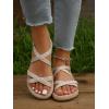imageVerdusa Womens Casual Cross Woven Sandals Vacation Summer Beach Flat Sandals ShoesBeige