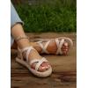 imageVerdusa Womens Casual Cross Woven Sandals Vacation Summer Beach Flat Sandals ShoesBeige
