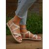 imageVerdusa Womens Casual Cross Woven Sandals Vacation Summer Beach Flat Sandals ShoesBeige