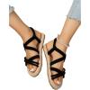 imageVerdusa Womens Casual Cross Woven Sandals Vacation Summer Beach Flat Sandals ShoesBlack