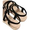 imageVerdusa Womens Casual Cross Woven Sandals Vacation Summer Beach Flat Sandals ShoesBlack