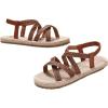 imageVerdusa Womens Casual Cross Woven Sandals Vacation Summer Beach Flat Sandals ShoesBrown