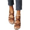 imageVerdusa Womens Casual Cross Woven Sandals Vacation Summer Beach Flat Sandals ShoesBrown