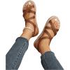 imageVerdusa Womens Casual Cross Woven Sandals Vacation Summer Beach Flat Sandals ShoesBrown