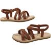 imageVerdusa Womens Casual Cross Woven Sandals Vacation Summer Beach Flat Sandals ShoesLight Brown