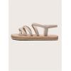 imageVerdusa Womens Casual Cross Woven Sandals Vacation Summer Beach Flat Sandals ShoesSolid Beige