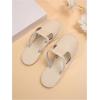 imageVerdusa Womens Cut Out Slide Sandals Open Toe Summer Flat Sandals Outdoor ShoesBeige