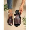 imageVerdusa Womens Cut Out Slide Sandals Open Toe Summer Flat Sandals Outdoor ShoesBrown and Black