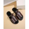 imageVerdusa Womens Cut Out Slide Sandals Open Toe Summer Flat Sandals Outdoor ShoesBrown and Black