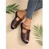imageVerdusa Womens Cut Out Slide Sandals Open Toe Summer Flat Sandals Outdoor ShoesBrown and Black