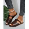 imageVerdusa Womens Cut Out Slide Sandals Open Toe Summer Flat Sandals Outdoor ShoesChocolate Brown