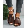 imageVerdusa Womens Cut Out Slide Sandals Open Toe Summer Flat Sandals Outdoor ShoesChocolate Brown