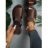 imageVerdusa Womens Cut Out Slide Sandals Open Toe Summer Flat Sandals Outdoor ShoesChocolate Brown