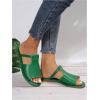 imageVerdusa Womens Cut Out Slide Sandals Open Toe Summer Flat Sandals Outdoor ShoesGreen