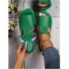imageVerdusa Womens Cut Out Slide Sandals Open Toe Summer Flat Sandals Outdoor ShoesGreen