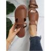 imageVerdusa Womens Cut Out Slide Sandals Open Toe Summer Flat Sandals Outdoor ShoesRust Brown
