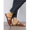 imageVerdusa Womens Cut Out Slide Sandals Open Toe Summer Flat Sandals Outdoor ShoesRust Brown