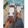 imageVerdusa Womens Cut Out Slide Sandals Open Toe Summer Flat Sandals Outdoor ShoesWhite
