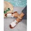 imageVerdusa Womens Cut Out Slide Sandals Open Toe Summer Flat Sandals Outdoor ShoesWhite