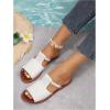 imageVerdusa Womens Cut Out Slide Sandals Open Toe Summer Flat Sandals Outdoor ShoesWhite