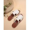 imageVerdusa Womens Cut Out Slide Sandals Open Toe Summer Flat Sandals Outdoor ShoesWhite