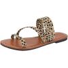imageVerdusa Womens Leopard Print Strappy Summer Flat Sandals Slip On SlidesWhite