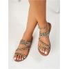 imageVerdusa Womens Leopard Print Strappy Summer Flat Sandals Slip On SlidesWhite