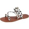 imageVerdusa Womens Leopard Print Strappy Summer Flat Sandals Slip On SlidesWhite Leopard