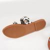 imageVerdusa Womens Leopard Print Strappy Summer Flat Sandals Slip On SlidesWhite Leopard