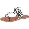 imageVerdusa Womens Leopard Print Strappy Summer Flat Sandals Slip On SlidesWhite Zebra