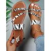 imageVerdusa Womens Leopard Print Strappy Summer Flat Sandals Slip On SlidesWhite Zebra