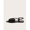 imageVerdusa Womens Metallic Braided Slingback Sandals Casual Strappy SandalsBlack