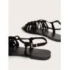 imageVerdusa Womens Metallic Braided Slingback Sandals Casual Strappy SandalsBlack