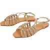 imageVerdusa Womens Metallic Braided Slingback Sandals Casual Strappy SandalsGold