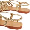 imageVerdusa Womens Metallic Braided Slingback Sandals Casual Strappy SandalsGold