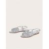 imageVerdusa Womens Metallic Braided Slingback Sandals Casual Strappy SandalsSilver