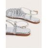 imageVerdusa Womens Metallic Braided Slingback Sandals Casual Strappy SandalsSilver