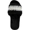 imageVerdusa Womens Pearls Open Toe Fuzzy House Slippers Faux Fur Bedroom ShoesBlack