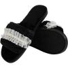 imageVerdusa Womens Pearls Open Toe Fuzzy House Slippers Faux Fur Bedroom ShoesBlack