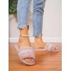 imageVerdusa Womens Pearls Open Toe Fuzzy House Slippers Faux Fur Bedroom ShoesLight Pink