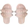 imageVerdusa Womens Pearls Open Toe Fuzzy House Slippers Faux Fur Bedroom ShoesPink