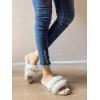 imageVerdusa Womens Pearls Open Toe Fuzzy House Slippers Faux Fur Bedroom ShoesPlain White