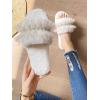 imageVerdusa Womens Pearls Open Toe Fuzzy House Slippers Faux Fur Bedroom ShoesPlain White